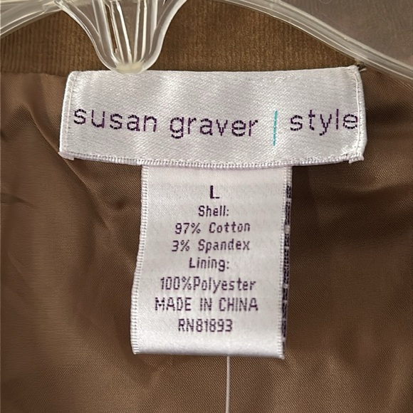 Susan Graver Women's Brown Blazer Jacket - Picture 3 of 4